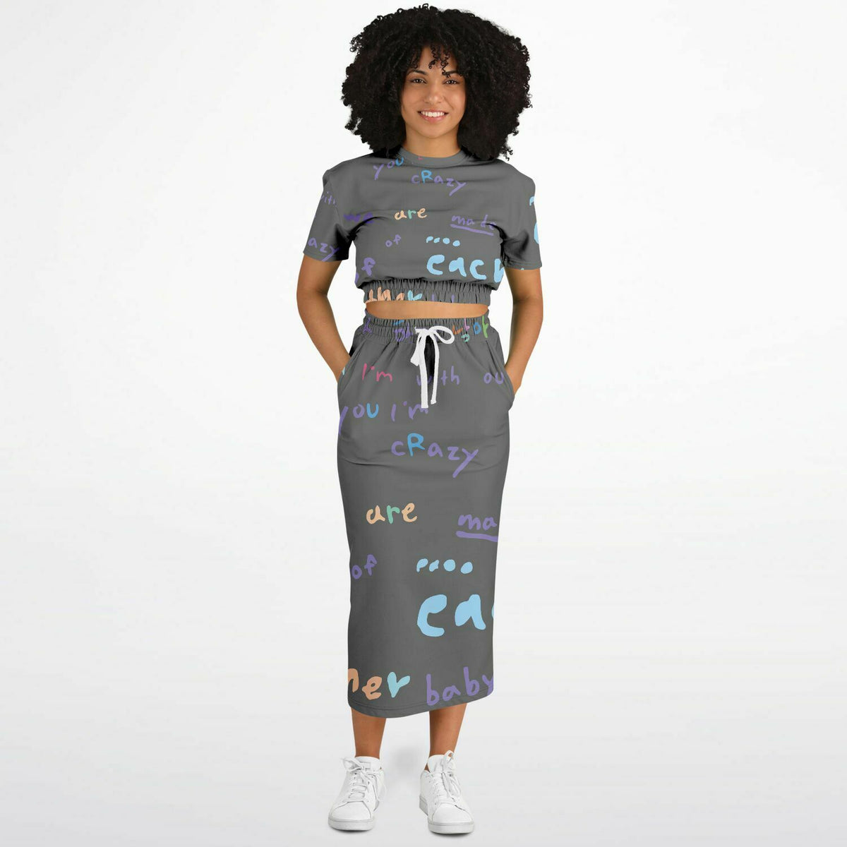 My Universe crop top skirt set