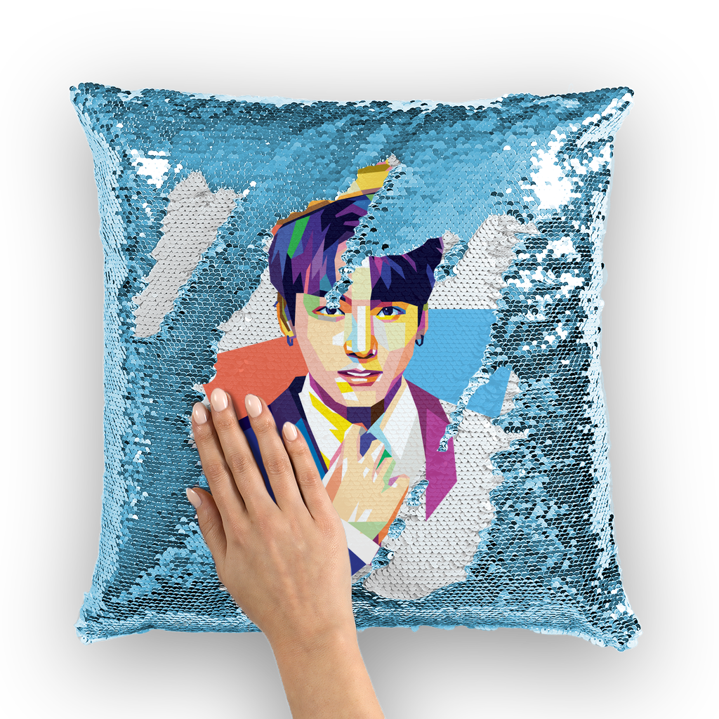 Golden Maknae Sequin Cushion Cover
