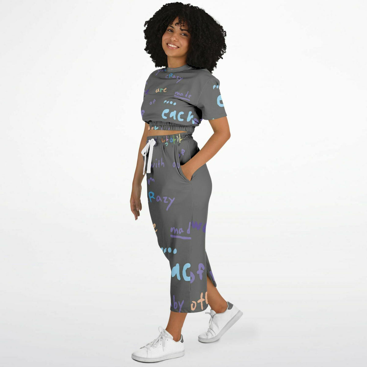 My Universe crop top skirt set