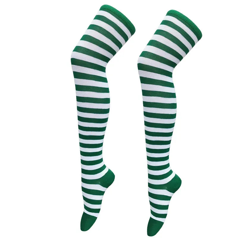 European and American Socks Stockings Women Japanese Style Stripe Knee Socks Thigh Socks Cosplay Anime Women&#39;s Socks Wholesale