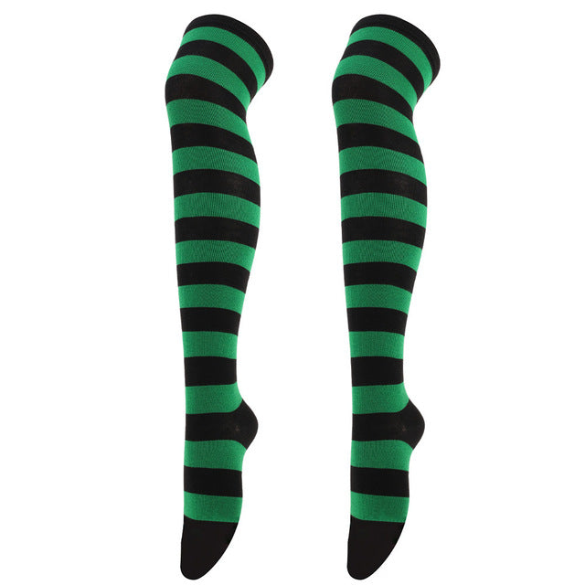 European and American Socks Stockings Women Japanese Style Stripe Knee Socks Thigh Socks Cosplay Anime Women&#39;s Socks Wholesale