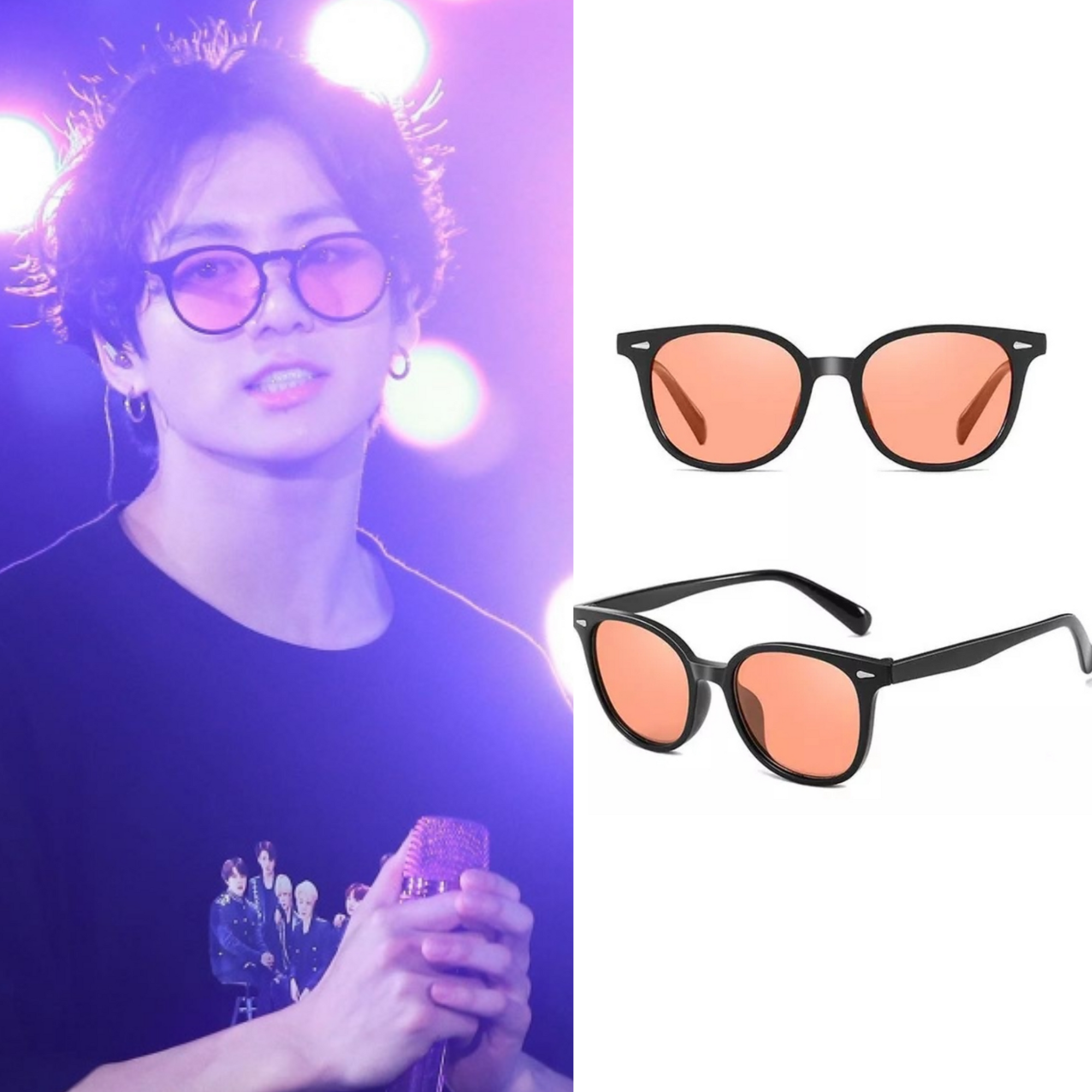 Jungkook-style pink lens sunglasses