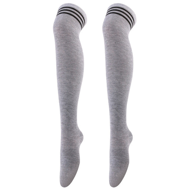 Gray Striped Stockings & Thigh-Highs for Women for sale