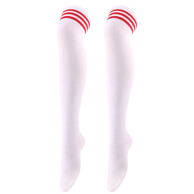 Sexy Black White Striped Long Socks Women Over Knee Thigh High Socks O -  Hello South Korea