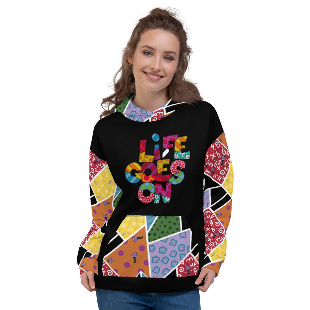 Life goes On Multicolor Unisex Hoodie