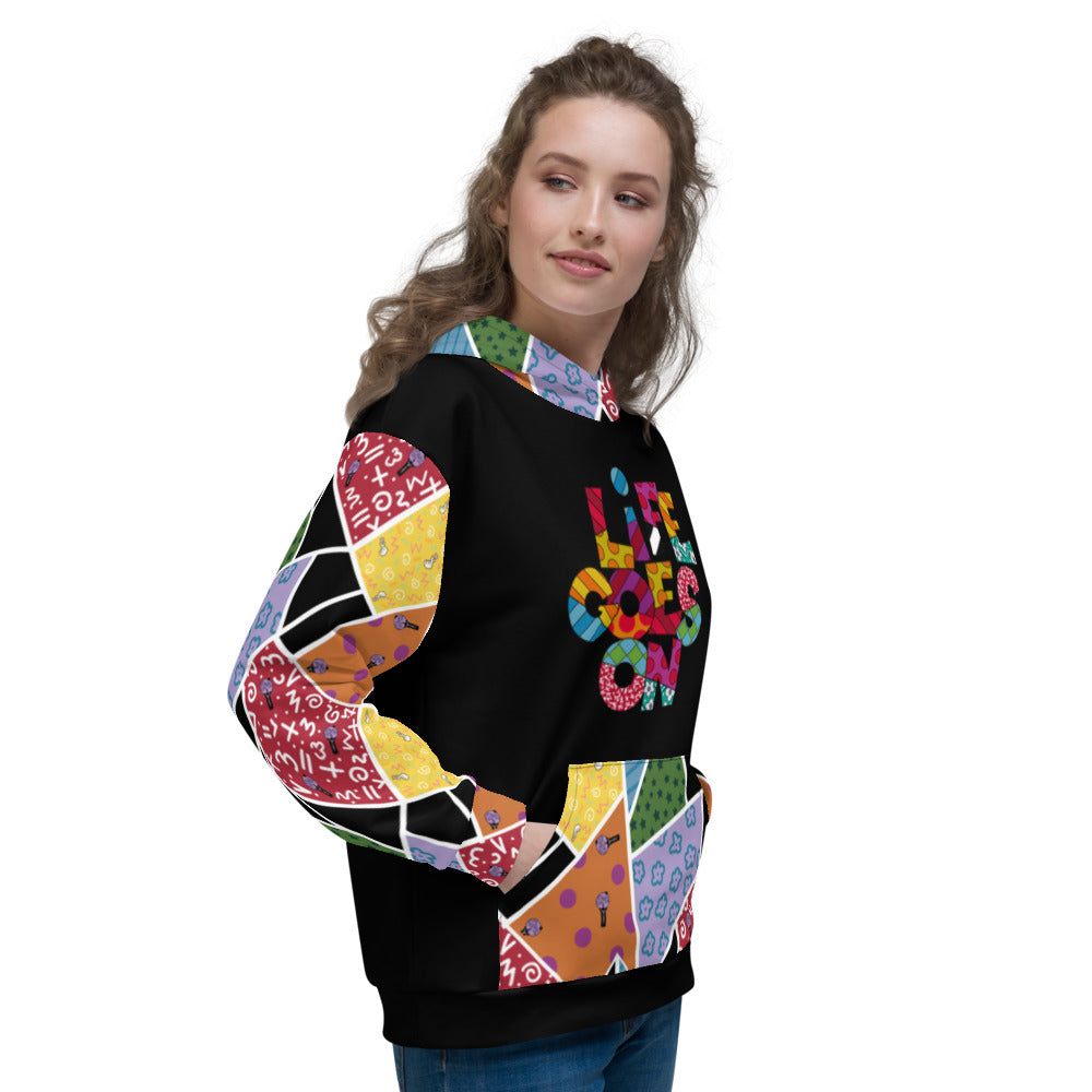 Life goes On Multicolor Unisex Hoodie