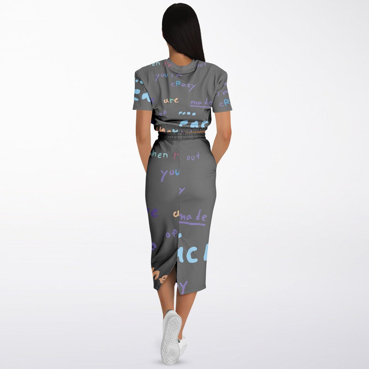 My Universe crop top skirt set