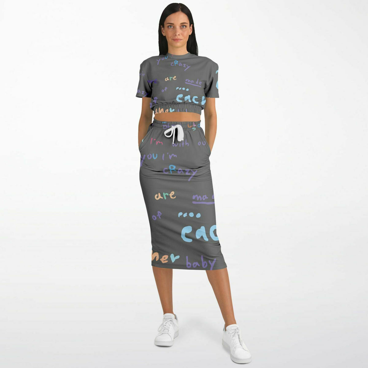 My Universe crop top skirt set