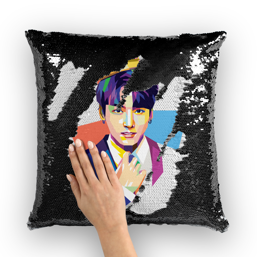 Golden Maknae Sequin Cushion Cover