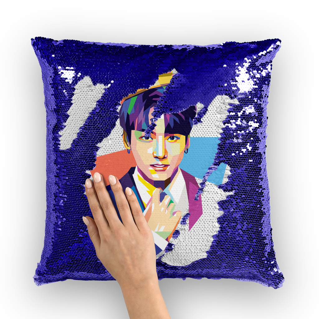 Golden Maknae Sequin Cushion Cover