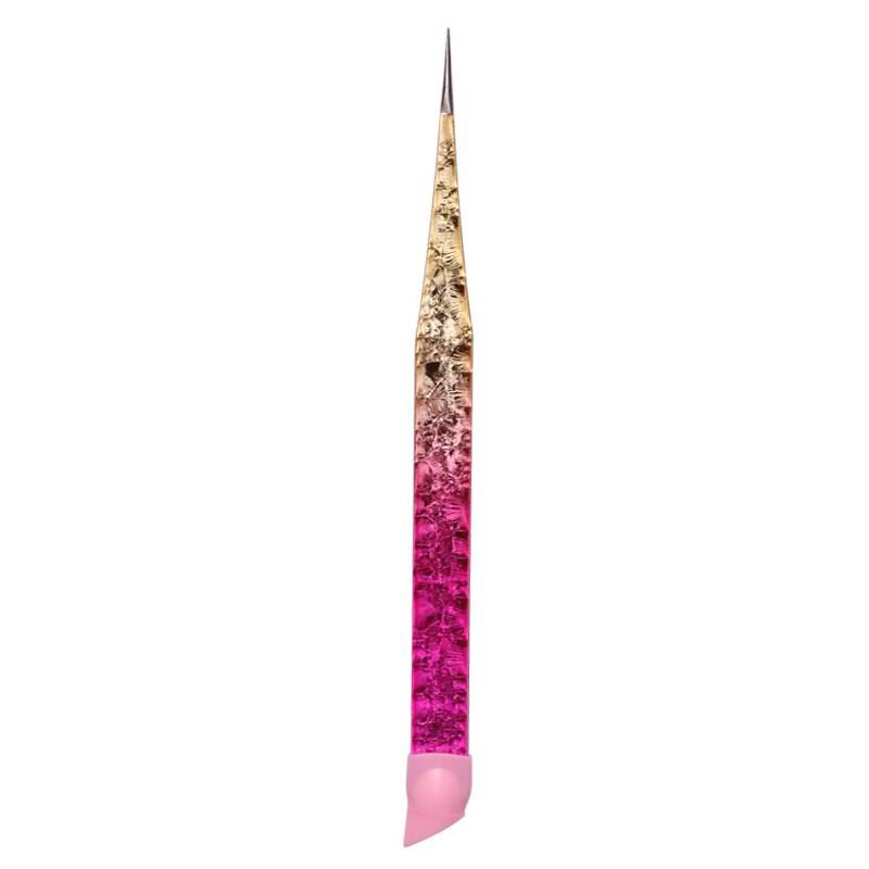 Pink crusted encrusted Nail Art Tweezers