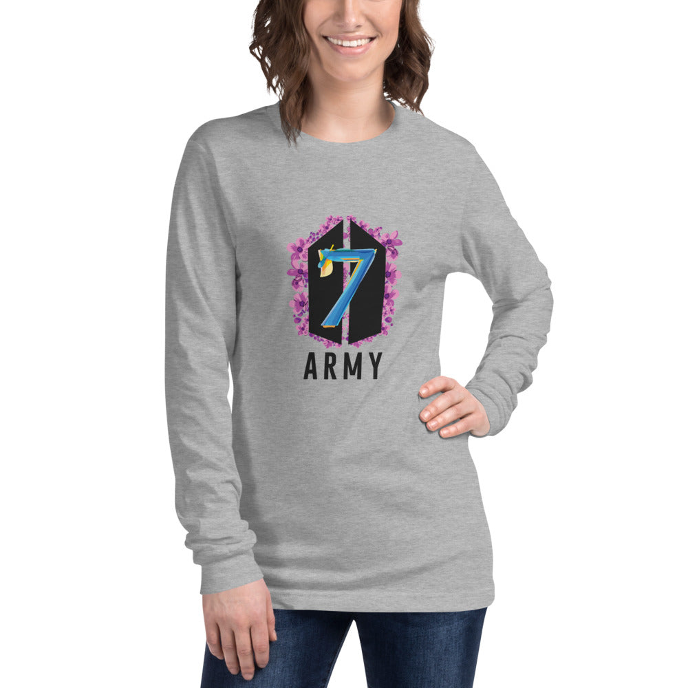BTS Anniversary Purple Flowers Unisex Long Sleeve Tee