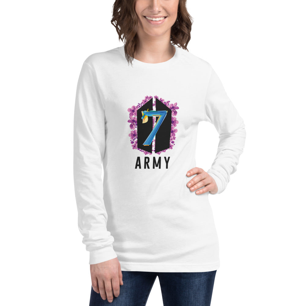 BTS Anniversary Purple Flowers Unisex Long Sleeve Tee