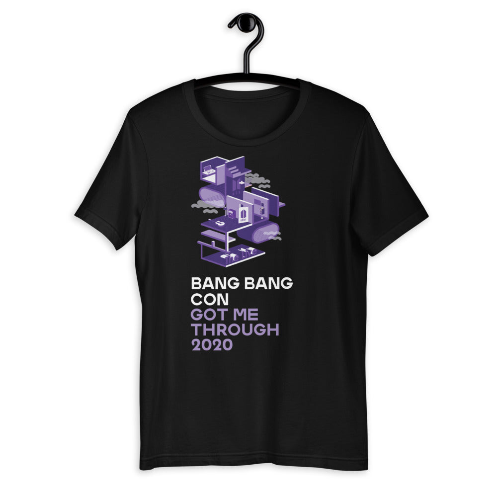 Bang Bang Con Purple Short-Sleeve Unisex T-Shirt featuring soft and lightweight fabric, perfect for casual wear - bang bang con short.