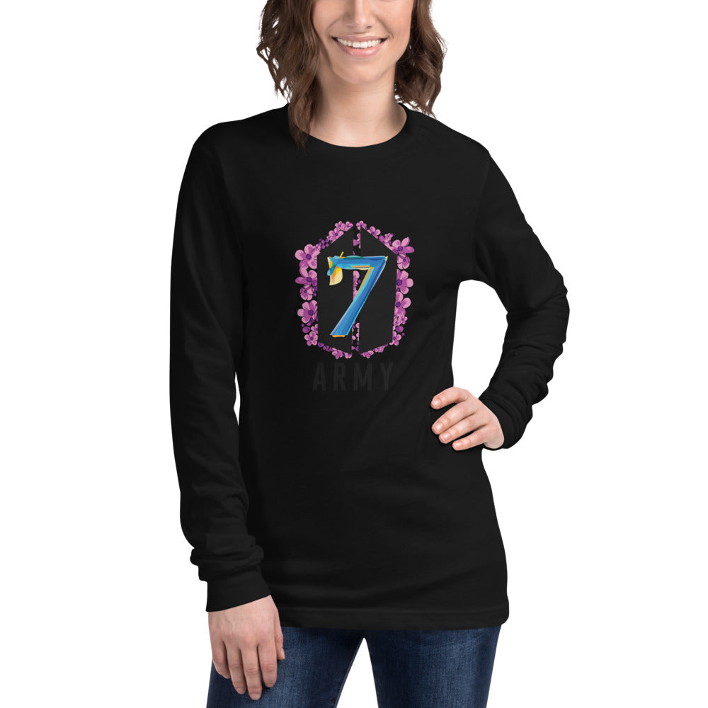 BTS Anniversary Purple Flowers Unisex Long Sleeve Tee