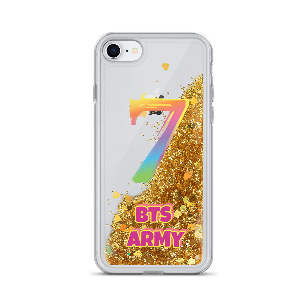 BTS Army "7" Liquid Glitter Phone Case for iPhone