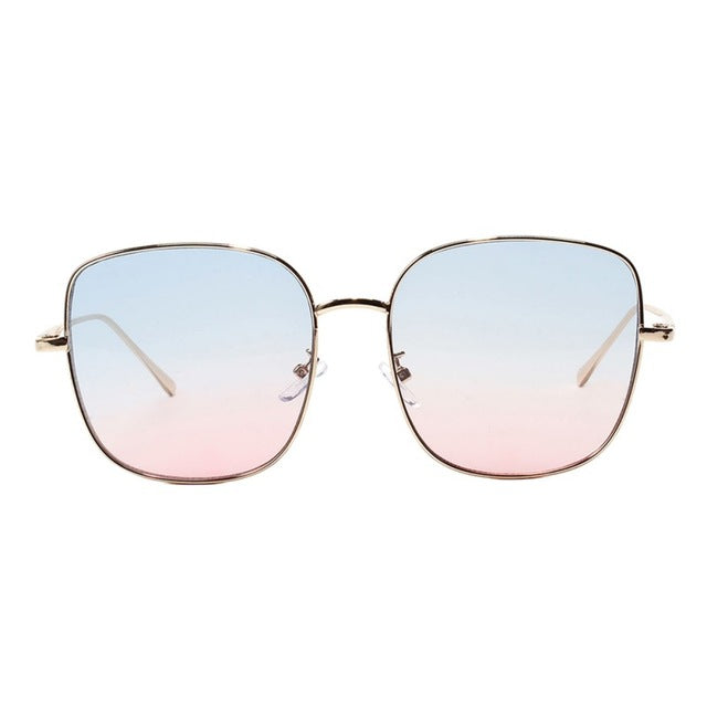 Trendy JHope sunglasses with pink gradient lenses, perfect for summer outings.