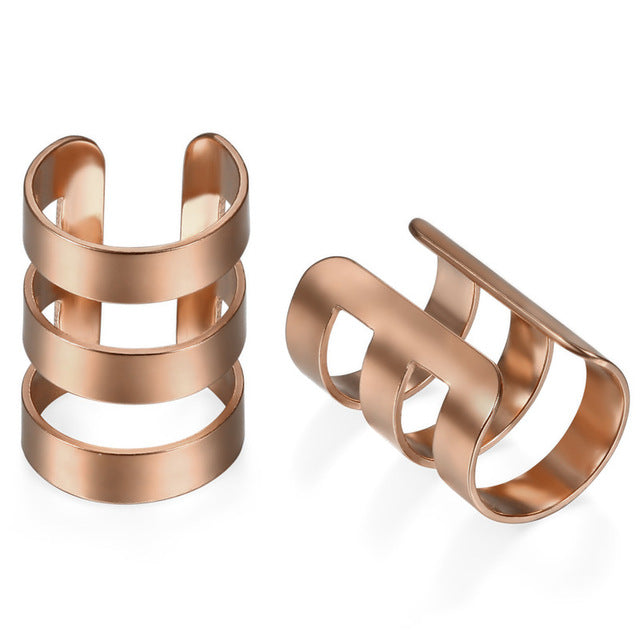 3 rings cartilage Kpop-style earrings