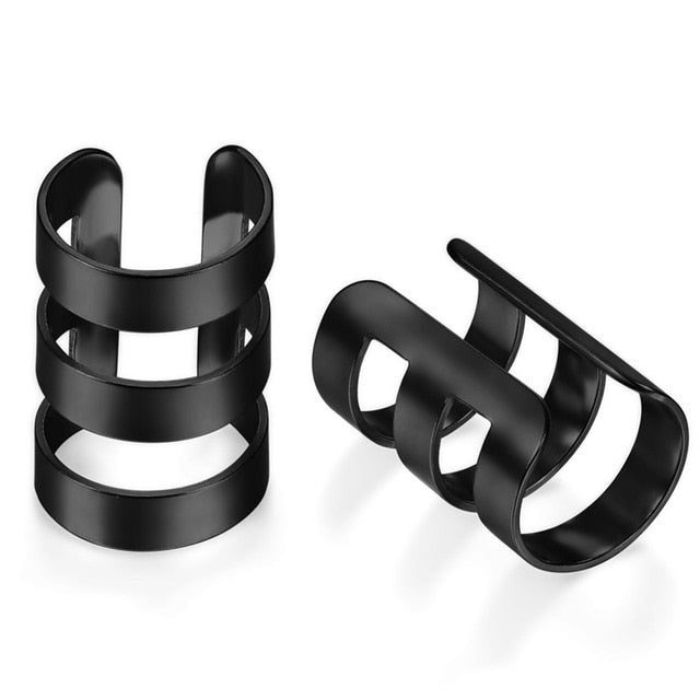 3 rings cartilage Kpop-style earrings