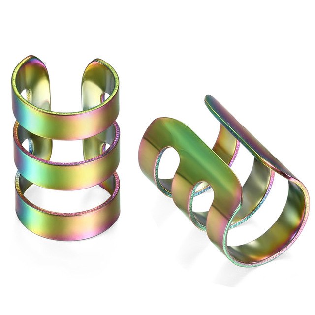 3 rings cartilage Kpop-style earrings