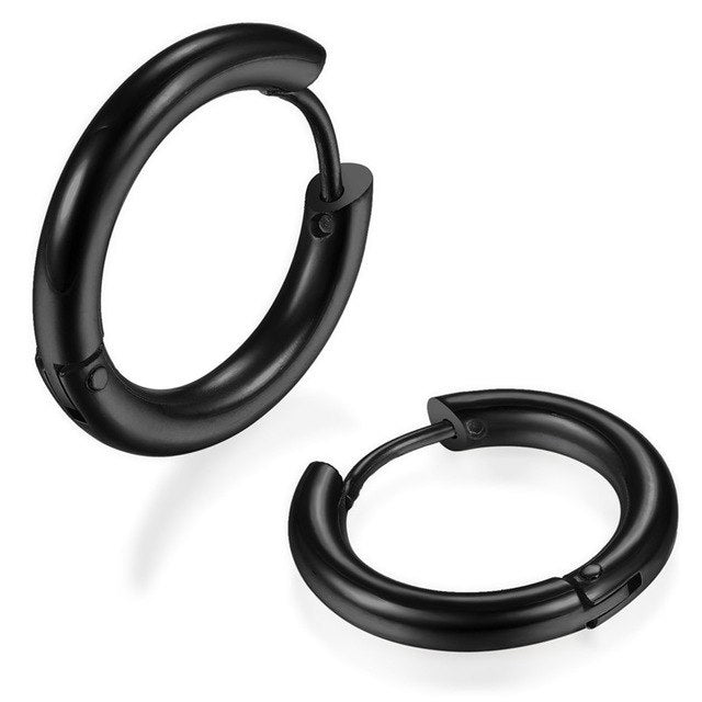1 pair K-pop Stainless steel Hoop Earrings