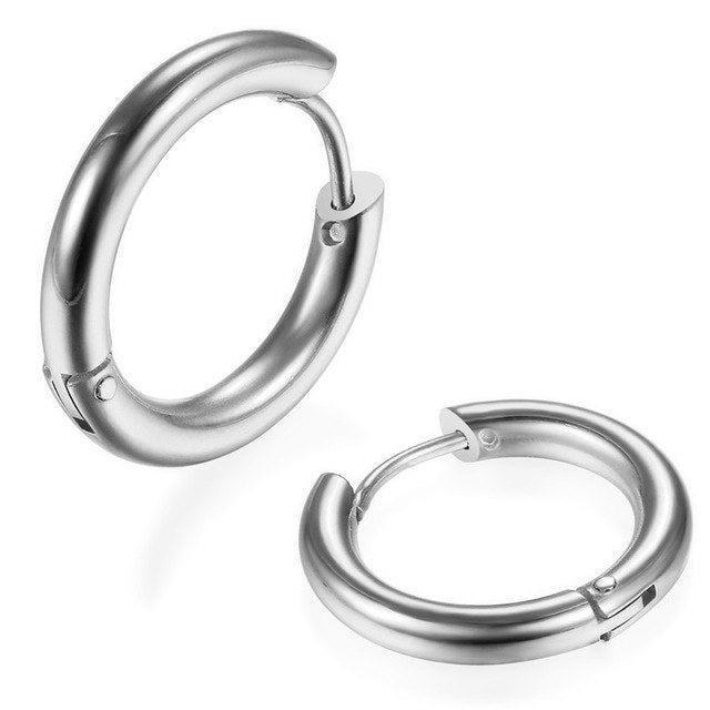 1 pair K-pop Stainless steel Hoop Earrings