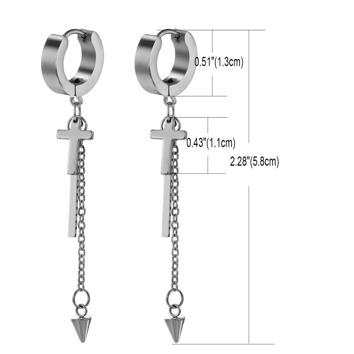 Ring stacked Kpop style earrings