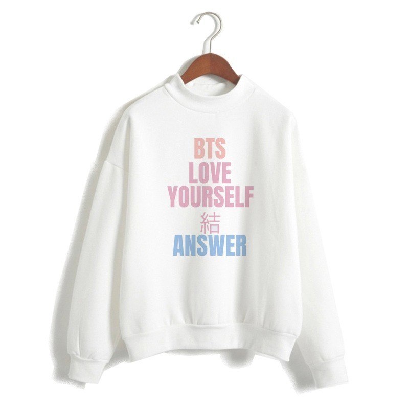 Fashion bts love yourself sweatshirt pink