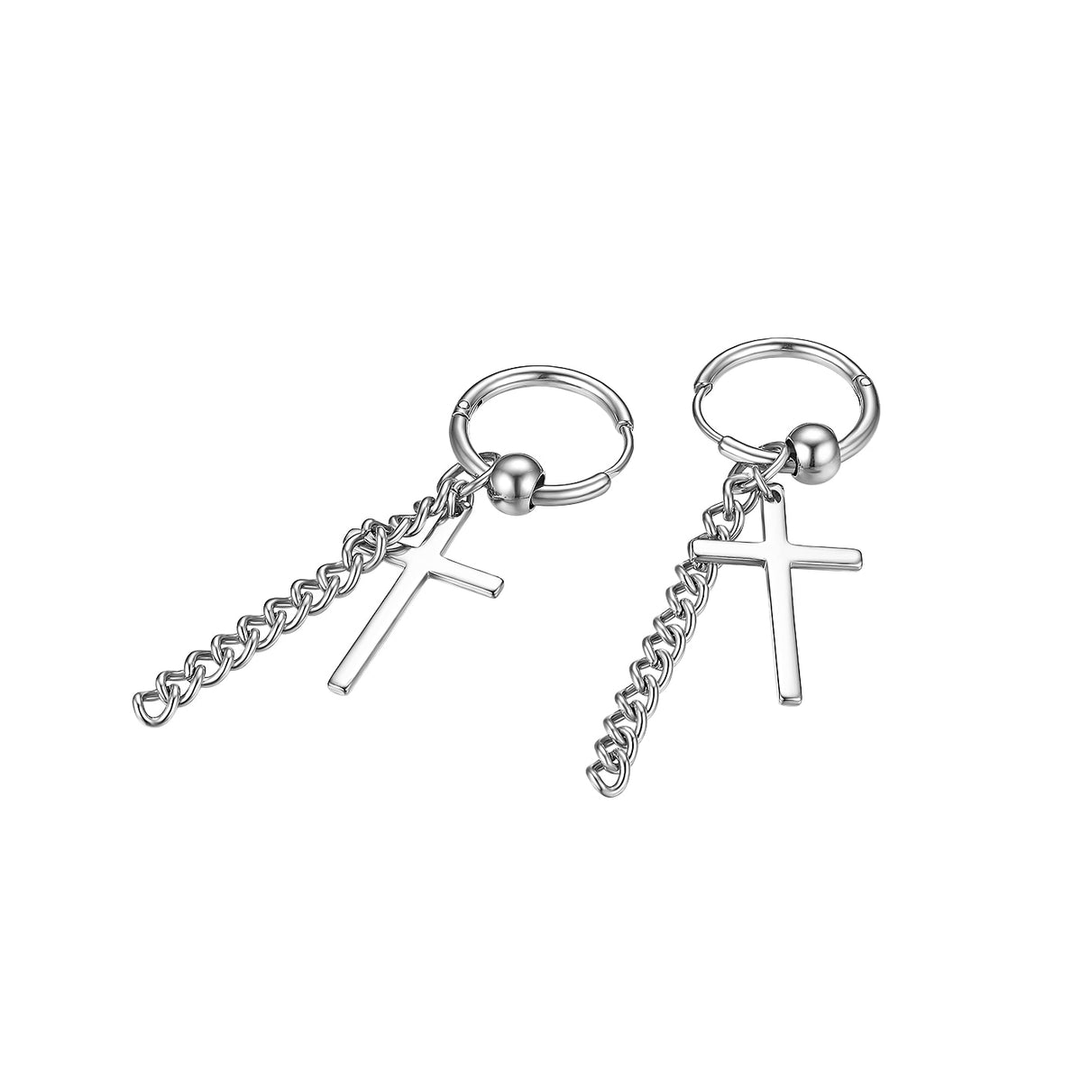 Stainless steel Suga Cross Dangle Earrings