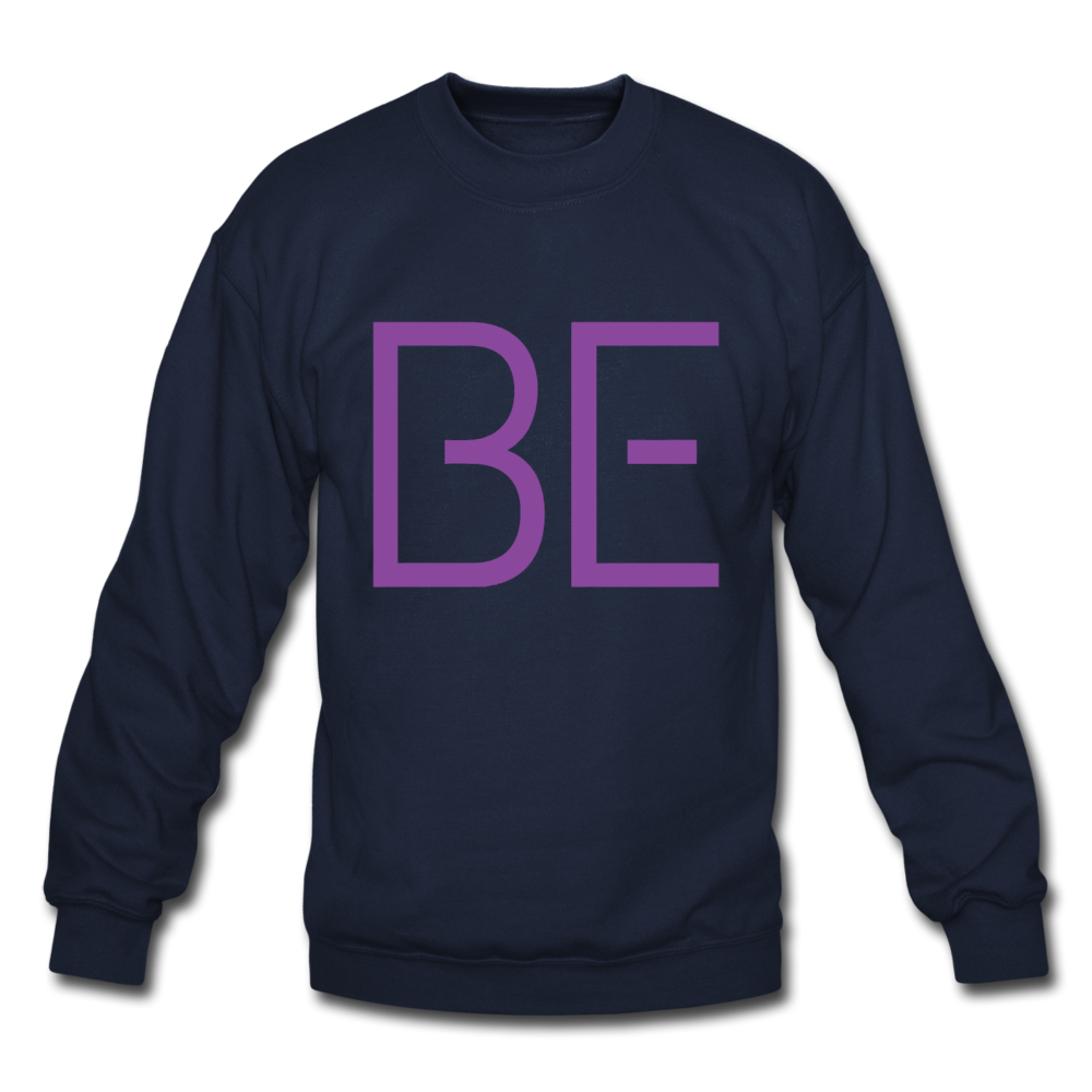 Purple "BE" Crewneck Sweatshirt - navy
