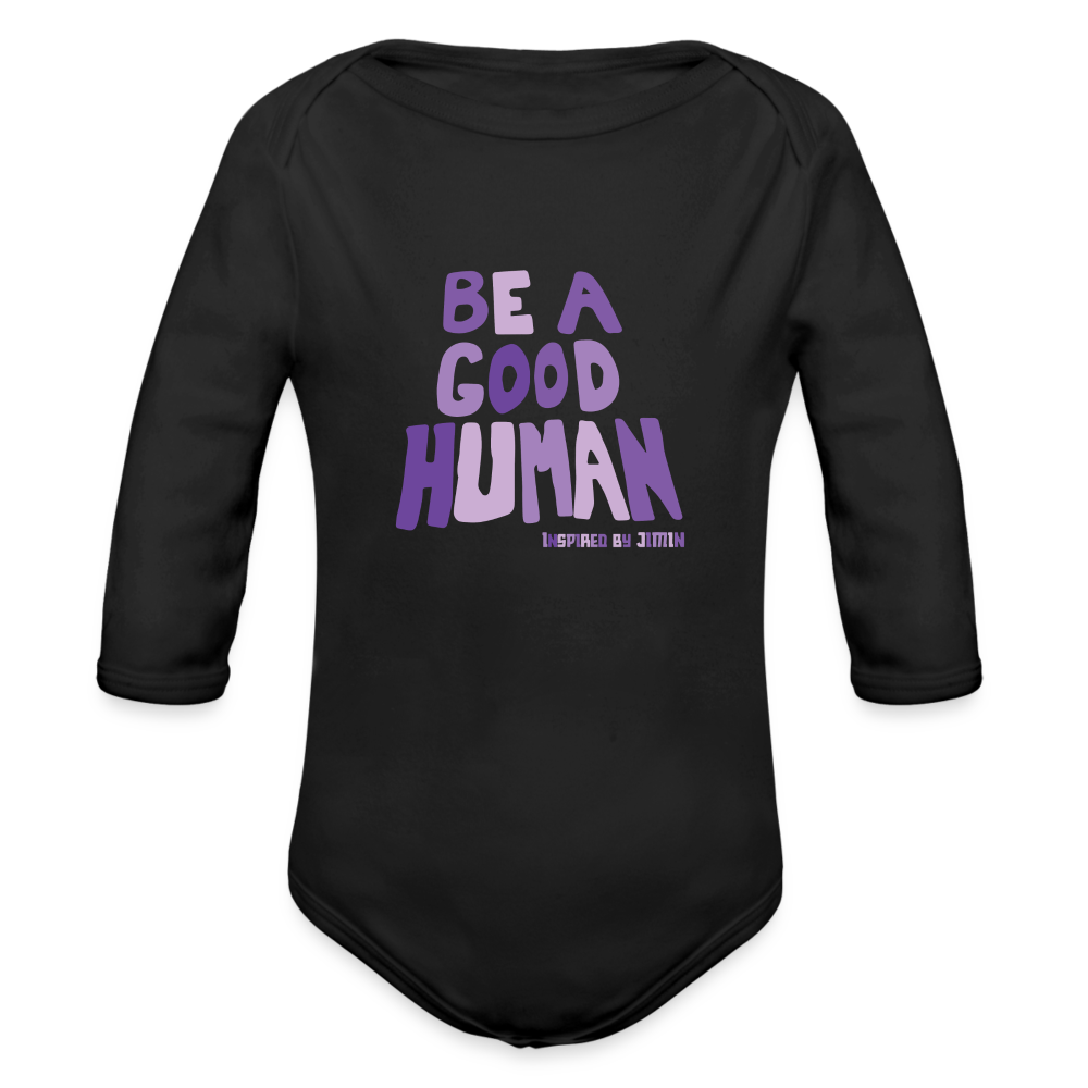 Organic Long Sleeve Baby Bodysuit - black
