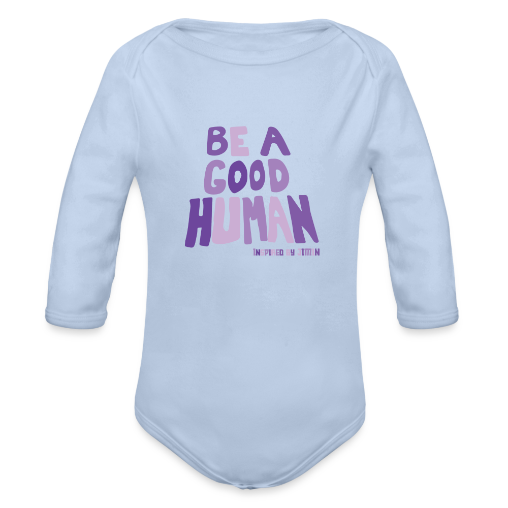 Organic Long Sleeve Baby Bodysuit - sky
