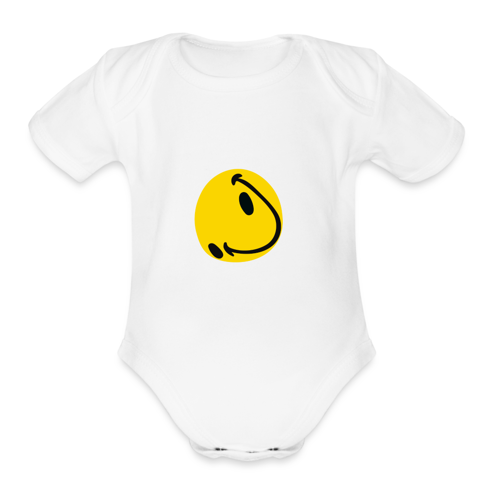Organic Short Sleeve Baby Bodysuit - white