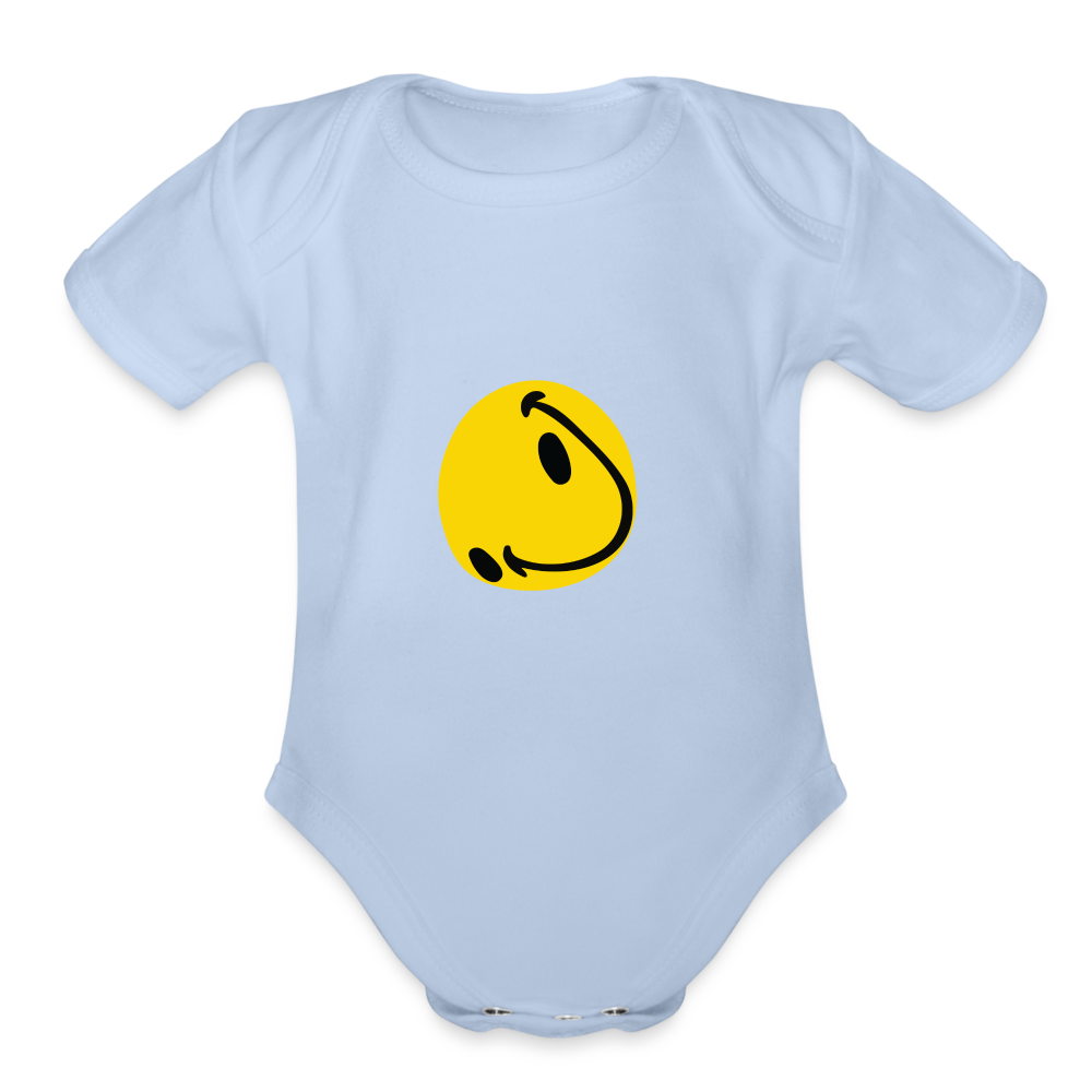 Organic Short Sleeve Baby Bodysuit - dark navy